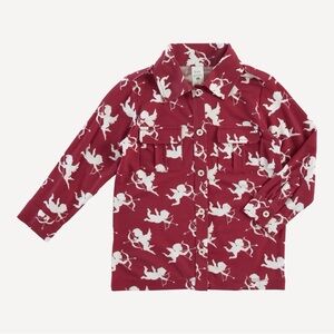 Kate Quinn Bamboo Cupids Valentine’s military button down top boys 18-24 months